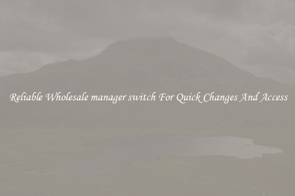 Reliable Wholesale manager switch For Quick Changes And Access