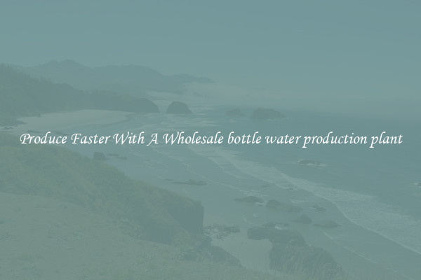 Produce Faster With A Wholesale bottle water production plant