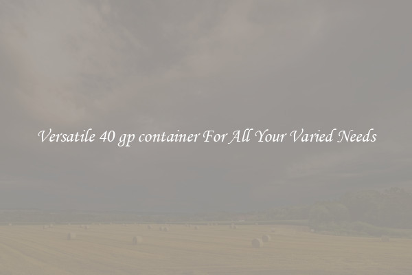 Versatile 40 gp container For All Your Varied Needs
