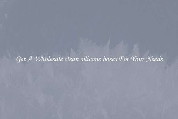 Get A Wholesale clean silicone hoses For Your Needs