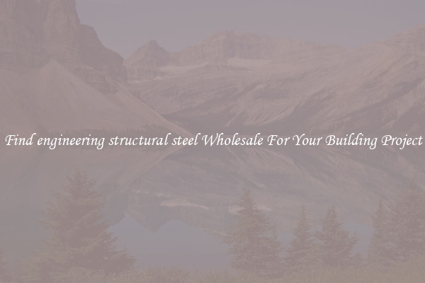 Find engineering structural steel Wholesale For Your Building Project