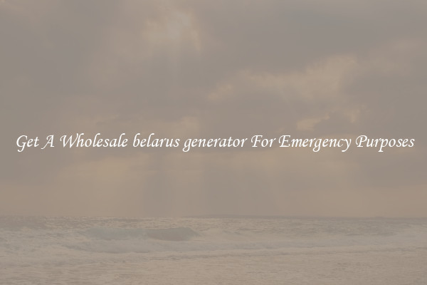Get A Wholesale belarus generator For Emergency Purposes