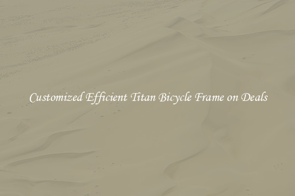 Customized Efficient Titan Bicycle Frame on Deals