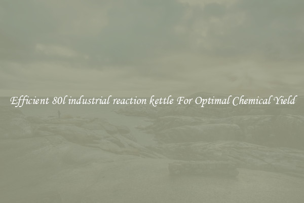 Efficient 80l industrial reaction kettle For Optimal Chemical Yield