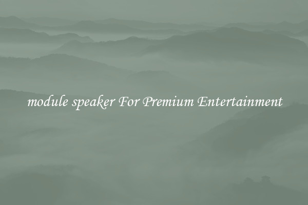 module speaker For Premium Entertainment