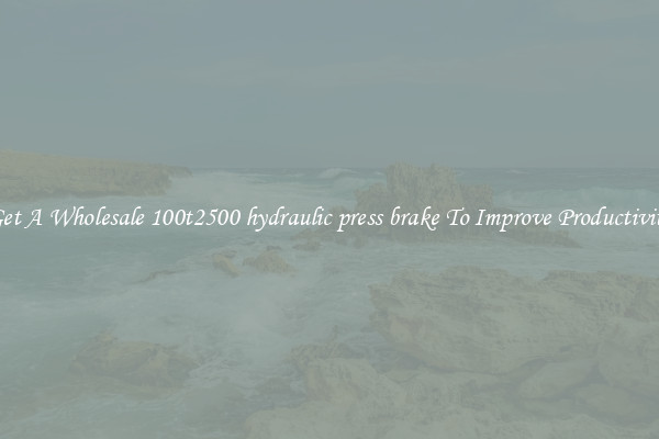 Get A Wholesale 100t2500 hydraulic press brake To Improve Productivity