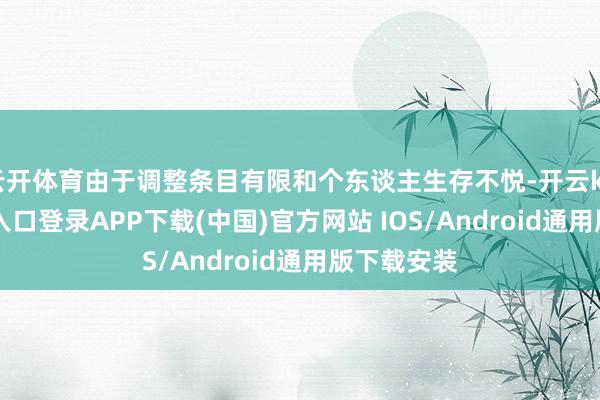 云开体育由于调整条目有限和个东谈主生存不悦-开云kaiyun登录入口登录APP下载(中国)官方网站 IOS/Android通用版下载安装