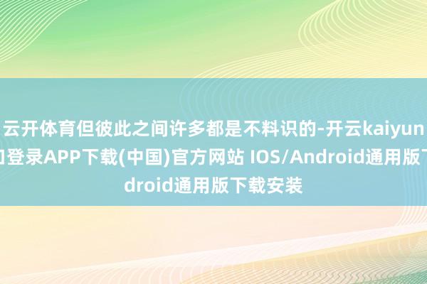 云开体育但彼此之间许多都是不料识的-开云kaiyun登录入口登录APP下载(中国)官方网站 IOS/Android通用版下载安装