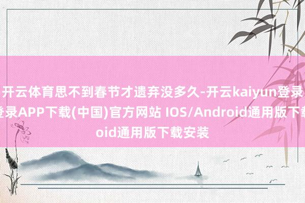 开云体育思不到春节才遗弃没多久-开云kaiyun登录入口登录APP下载(中国)官方网站 IOS/Android通用版下载安装
