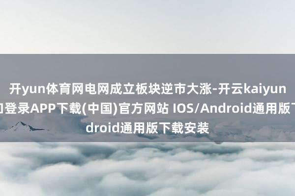 开yun体育网电网成立板块逆市大涨-开云kaiyun登录入口登录APP下载(中国)官方网站 IOS/Android通用版下载安装