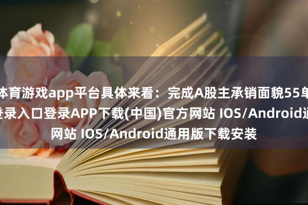 体育游戏app平台具体来看：完成A股主承销面貌55单-开云kaiyun登录入口登录APP下载(中国)官方网站 IOS/Android通用版下载安装